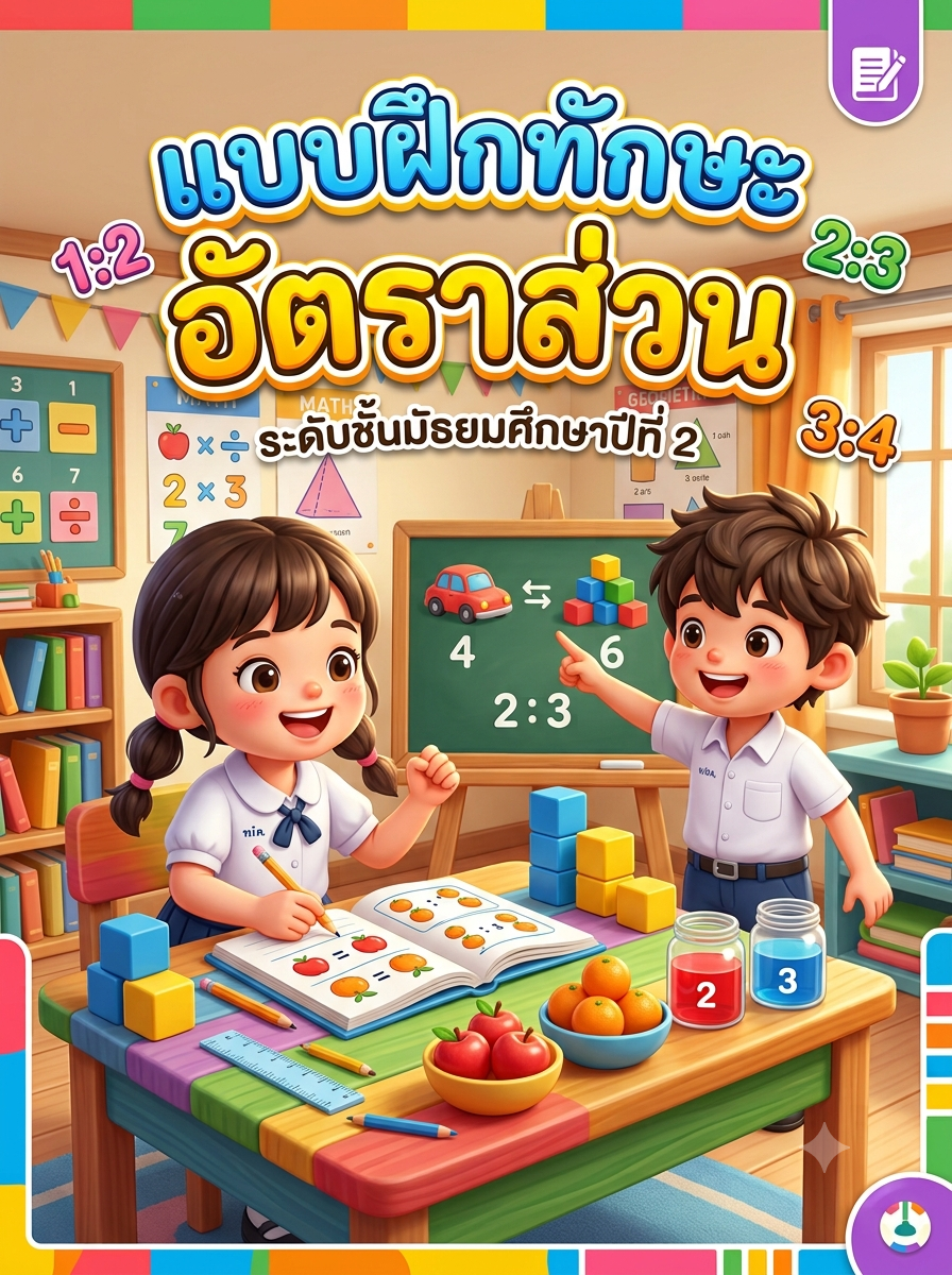 ภาพปก แบบฝึกทักษะ เรื่อง อัตราส่วน